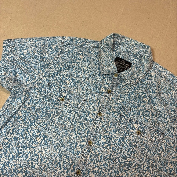 Seven7 Mens Paisley Print Short Sleeve Button Down Men’s Size Large Western - Picture 1 of 6